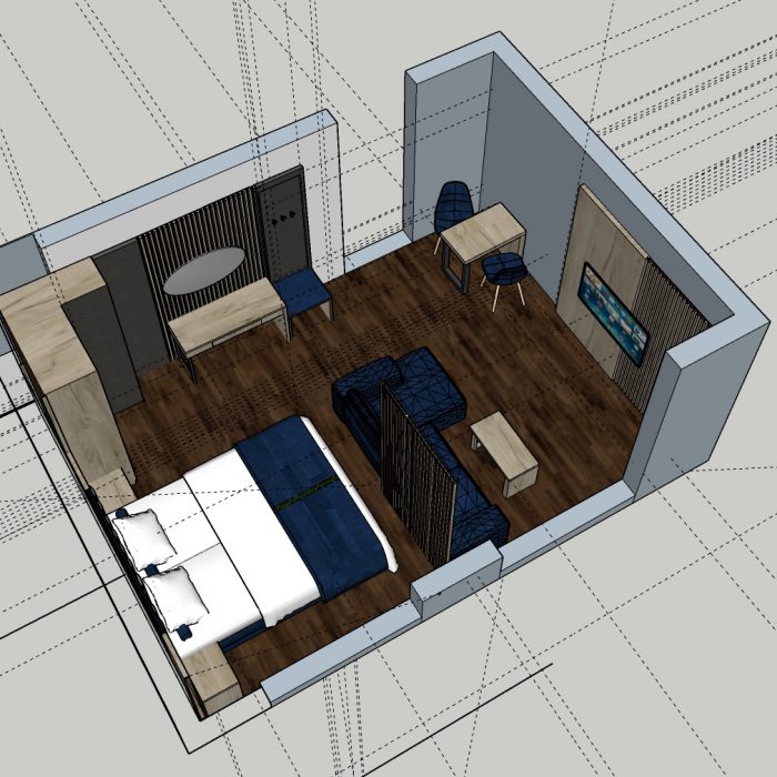 ldm erstellen eines 2D-Projekts eines Hotelzimmers